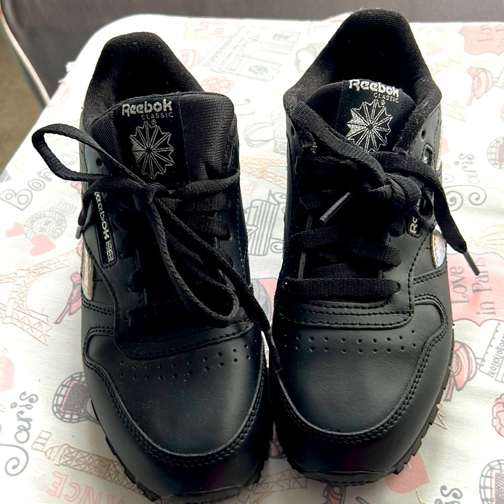 Black and Silver Kids Reeboks
